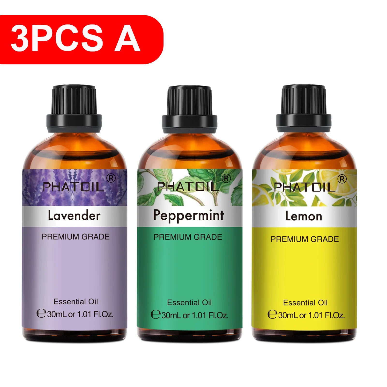 30Ml Lavender Lemon Eucalyptus Sandalwood Bergamot Aromatherapy Essential Oil for Diffuser,Candle Making,Diy Soap & Bomb