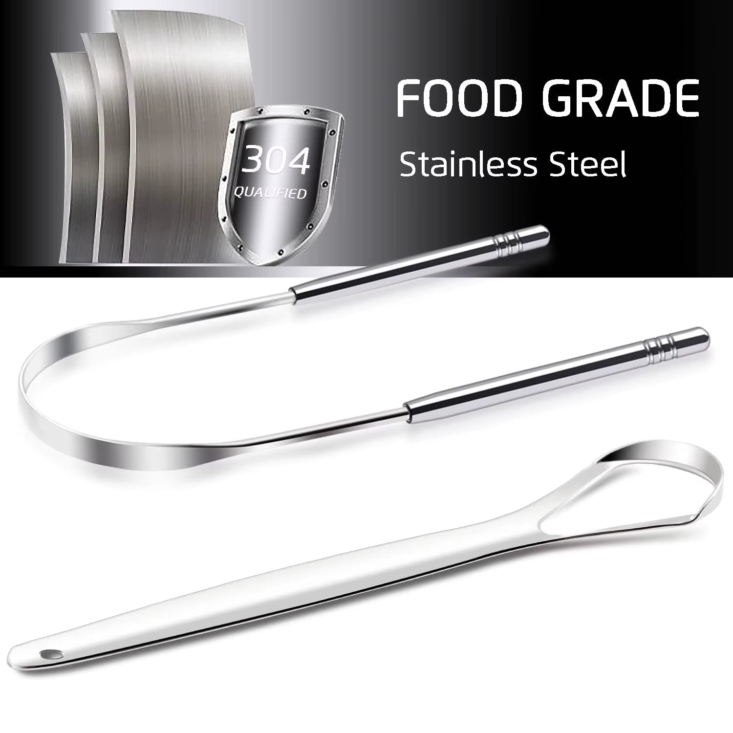 3PCS Tongue Scraper, Stainless Steel Tongue Scrapers, Tounge Scraper Cleaner, Professional Tongue Brush,Tongue Coating Remover