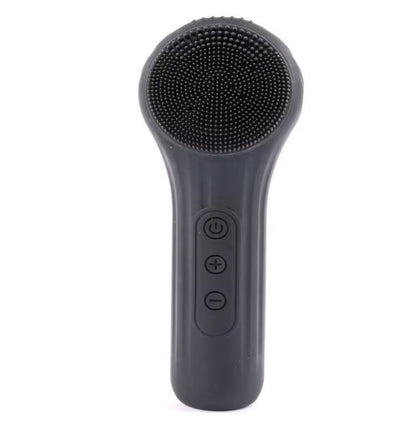 Silicone Face Scrubber Electric Facial Cleansing Brush with Heating Vibration Waterproof Face Wash Brush with 5 Speed Adjustable