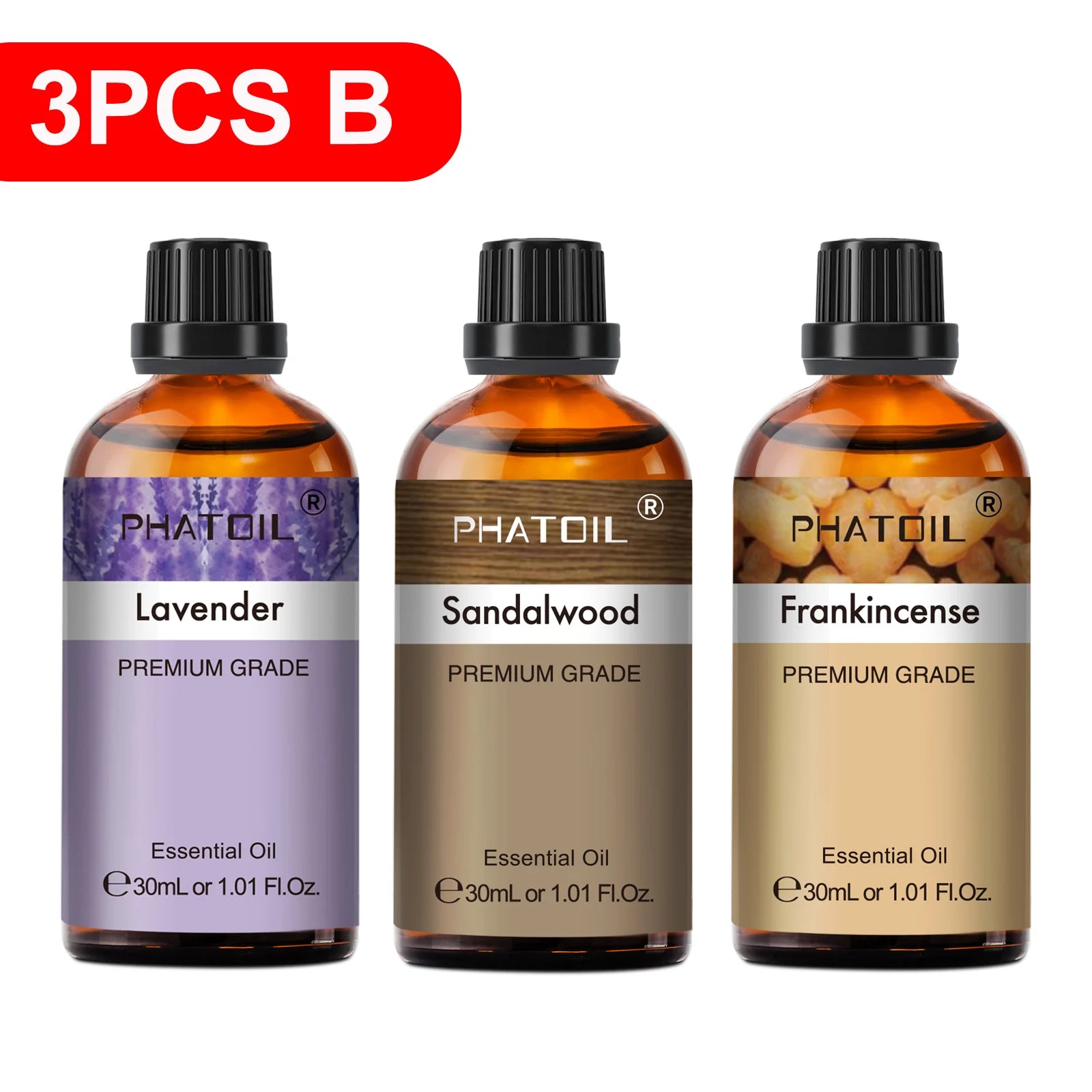 30Ml Lavender Lemon Eucalyptus Sandalwood Bergamot Aromatherapy Essential Oil for Diffuser,Candle Making,Diy Soap & Bomb